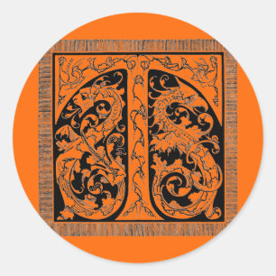 Rond Lettre T avec Sticker Dragons