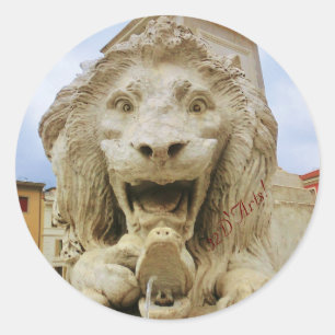 Rond Lion gras de Massa, Sticker rond, Glossy