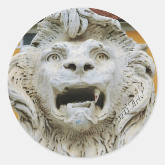 Rond Lion Torturé de Massa, Sticker rond, Glossy