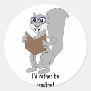 Rond Lire Sticker d'écureuil de dessin