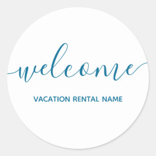 Rond Location de vacances Sea Blue Welcome Sticker