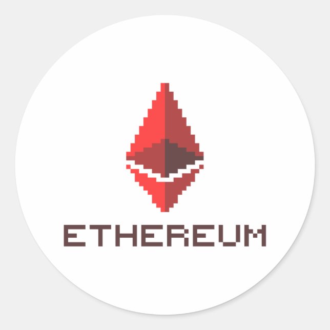 Rond Logo rouge Ethereum ETH 8 bits | Sticker (Devant)