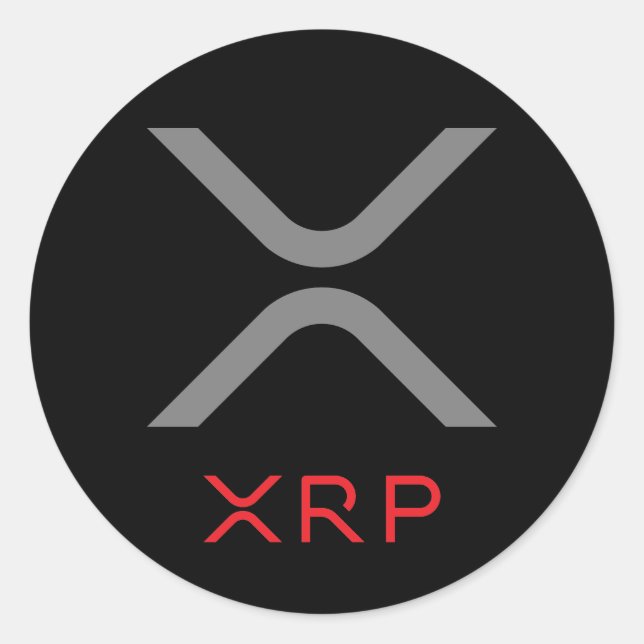 Rond Logo XRP Gris et Rouge ripple | Sticker (Devant)