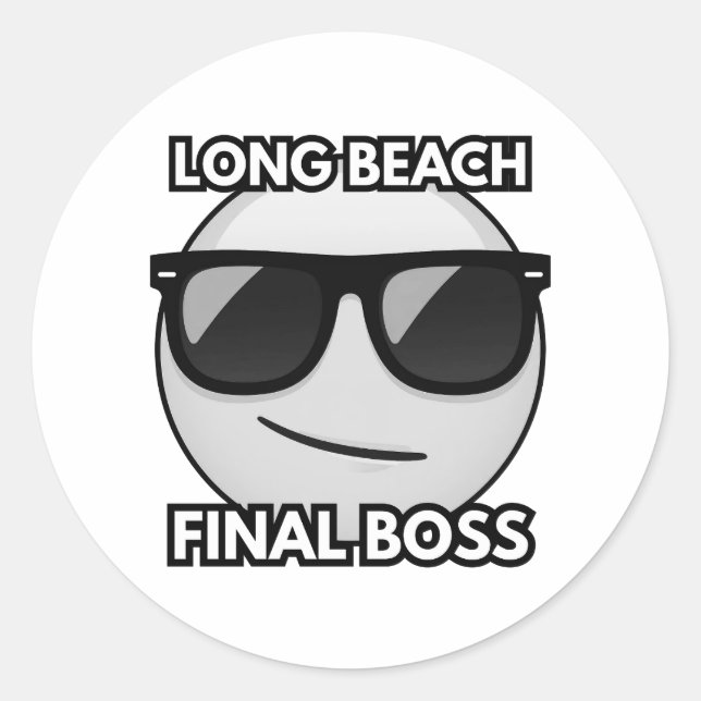 Rond Long Beach Final Boss Cool Emoji Sticker (Devant)