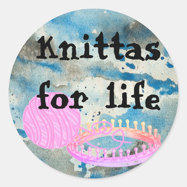 Rond Loom Tricot drôle Sticker (Devant)