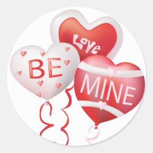 Rond Love Be Mine - Sticker Valentine