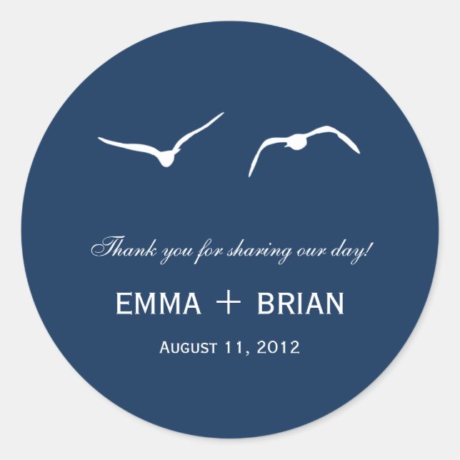 Rond Love Doves Favoriser Sticker / Envelope Seal - Mar (Devant)