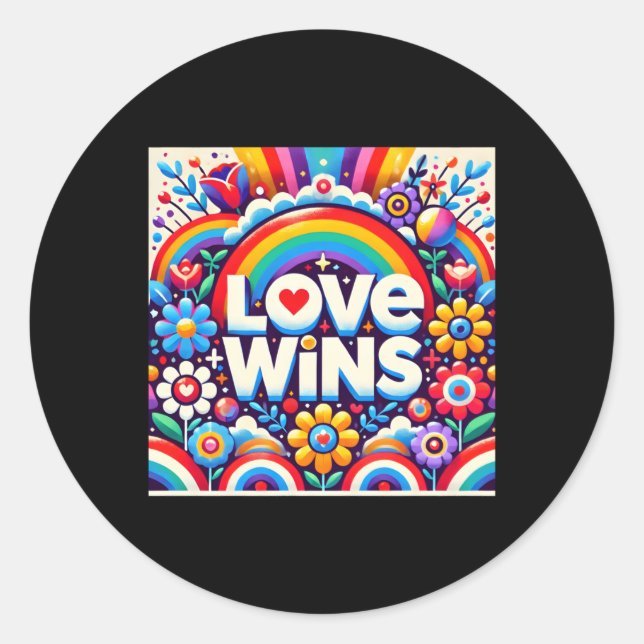 Rond Love gagne Art Tee - shirt Sticker (Devant)