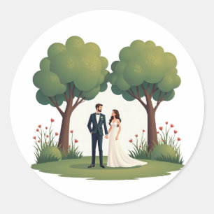 Rond Love in Bloom Mariage Sticker