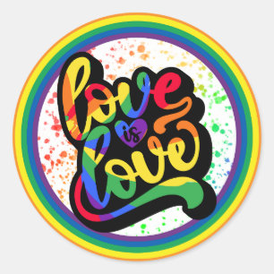 Rond Love is Love Pride Sticker, LGBTQ+ Sticker