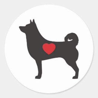 Rond Love Shiba Inu - Sticker Cercle