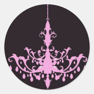 Rond Lustre rose sur Sticker noir