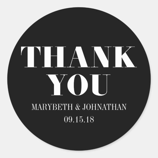 Rond M. et Mme Modern Bold Mariage Sticker (Devant)