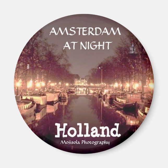 Rond Magnet - amsterdam la nuit (Devant)
