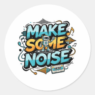 Rond Make Some Noise Retro DJ Robot Sticker