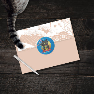 Rond Maneki Neko Lucky Poilue Classic Round Sticker