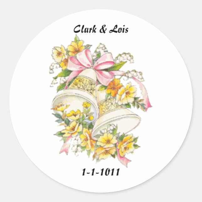 Rond Mariage Bells Mariage Enveloppe Phoques et Sticker (Devant)