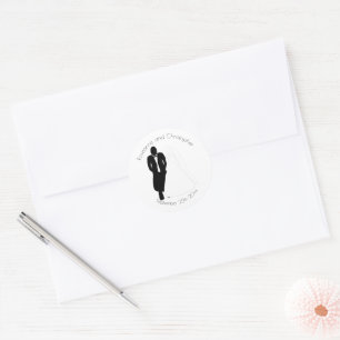 Rond Mariage Classic Round Sticker Bride Groom