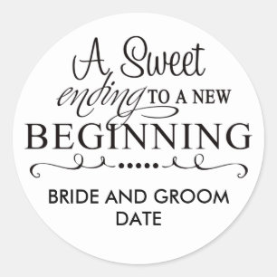 Rond MARIAGE FAVOR STICKER Une fin douce