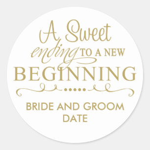 Rond MARIAGE FAVOR STICKER Une fin douce