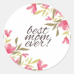 Rond Meilleure Maman Jour des Mères Sticker
