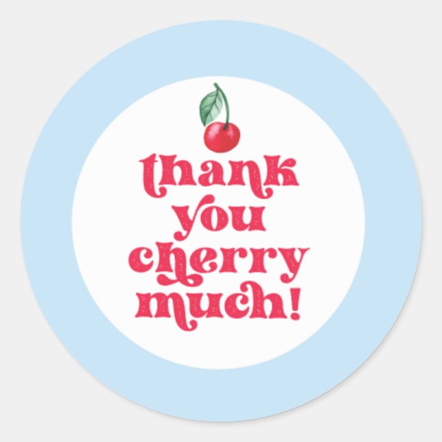 Rond Merci Cherry Beaucoup Sticker pour les faveurs de  (Devant)