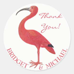 Rond MERCI   Flamant rose rose - Sticker Art