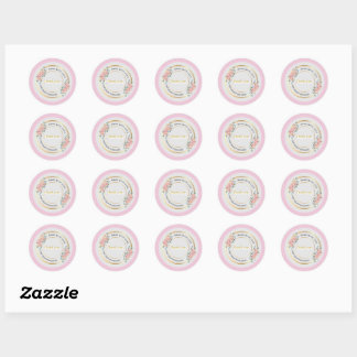 Rond Merci floral pour votre cycle d'achat - Sticker