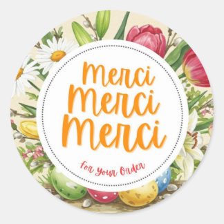 Rond Merci Merci Sticker Merci Floral