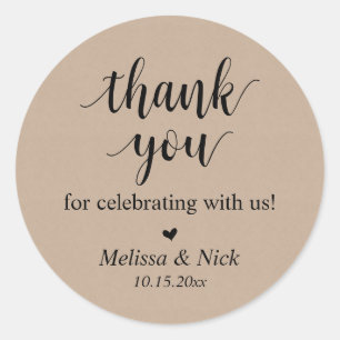 Rond Merci pour célébrer avec nous Sticker Mariage