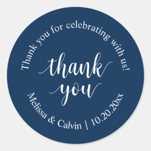 Rond Merci pour célébrer avec nous Sticker Mariage