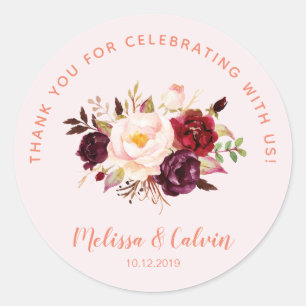 Rond Merci pour célébrer avec nous Sticker Mariage
