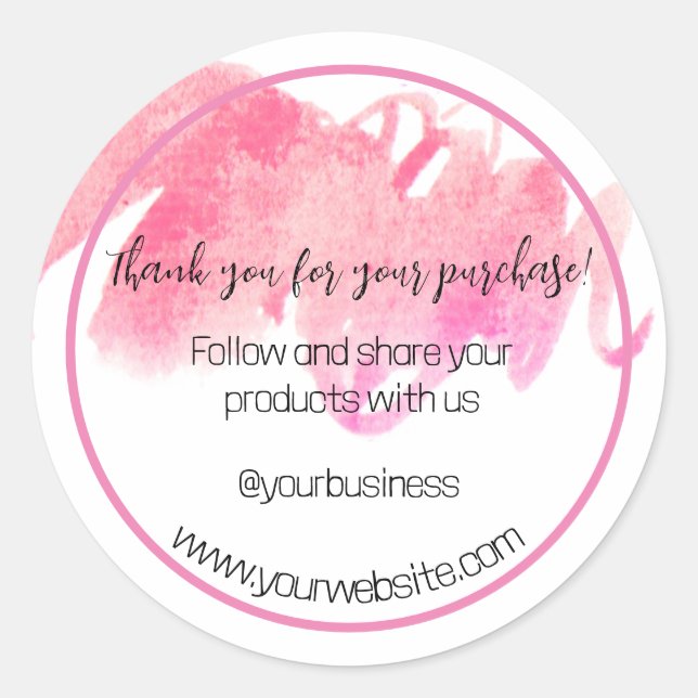 Rond Merci Pour Votre Sticker Professionnel (Devant)