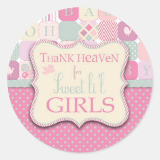 Rond Merci Sticker Fille Ciel