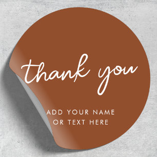 Rond Merci Sticker Terre cuite orangée brûlée
