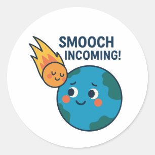 Rond Météo mignonne et dessin animé - Sticker "Smooch"