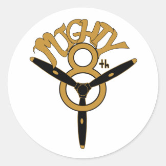 Rond Mighty Eighth Army Air Force Round Sticker