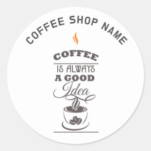 Rond Mignonne drôle Typographie café sticker