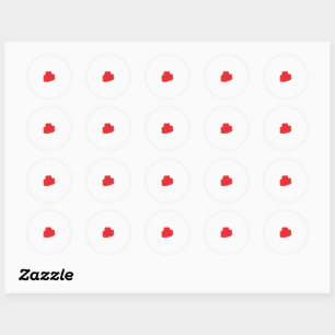 Rond Milano Red, Rose Coeur Madder Design Sticker