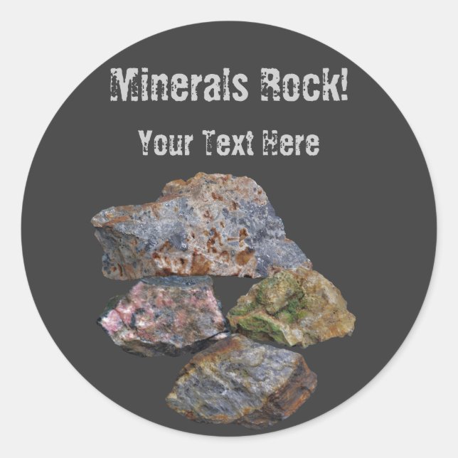 Rond Minerals Rock Collectionneurs Drôle Sticker (Devant)