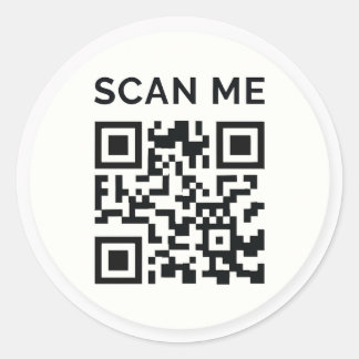 Rond Minimal scan me QR code sticker