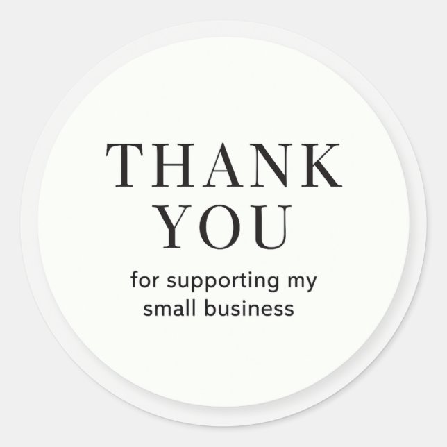 Rond Minimal thank you small business sticker (Devant)