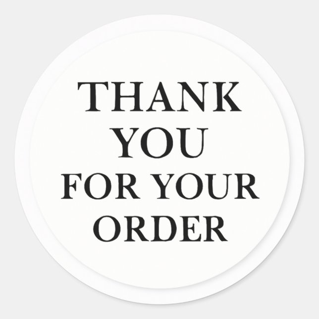 Rond Minimal thanks for your order sticker (Devant)