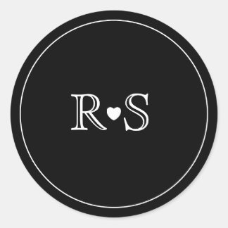 Rond Minimaliste | Sticker | Initiales | Noir