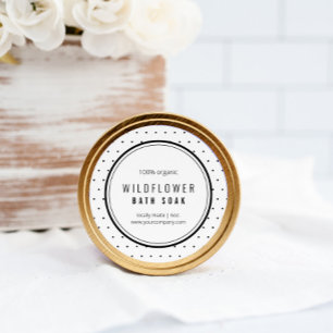 Rond Modern Black and White Dot Product Label Sticker