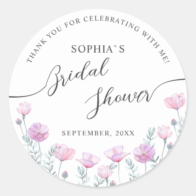 Rond Modern Bride Shower Square Sticker  (Devant)