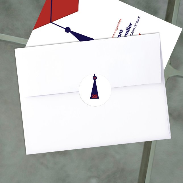 Rond Modern Graduation Tassel Envelope Seal Sticker (Créateur téléchargé)