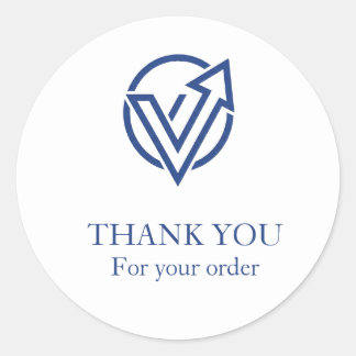 Rond Modern Minimalist White Business Thank You Sticker