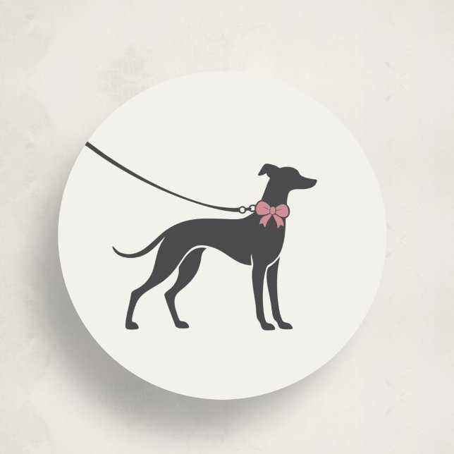 Rond Modern Neutral Dog Walker Seal Sticker (Créateur téléchargé)