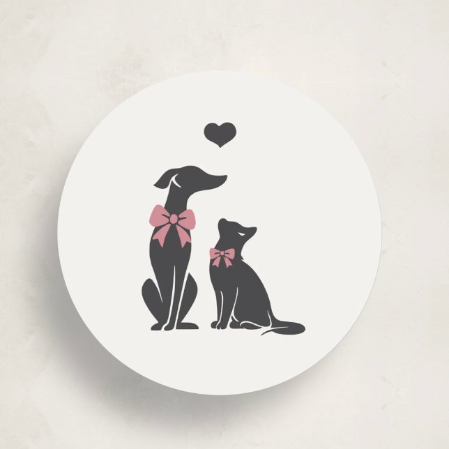 Rond Modern Neutral Pet Sitter Sticker (Créateur téléchargé)